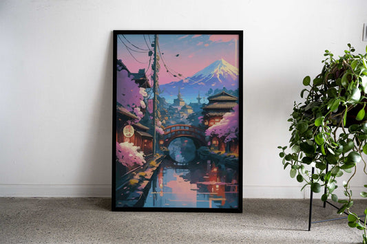 Japans Cherry Elegance Asian Style Poster | Wall Art for Home & Office | High-Quality Print - High-Quality Premium Wall Art Decor Sticker