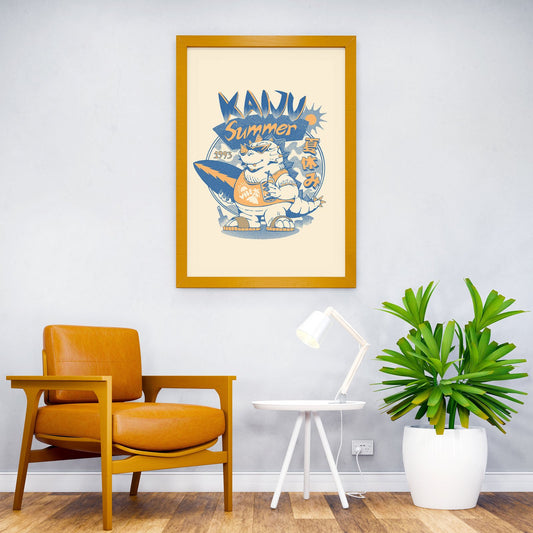 Kaiju Summer Vibes Asian Style Poster | Wall Art for Home & Office | High-Quality Print - High-Quality Premium Wall Art Decor Sticker