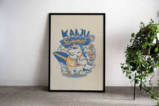 Kaiju Summer Vibes Asian Style Poster | Wall Art for Home & Office | High-Quality Print - High-Quality Premium Wall Art Decor Sticker