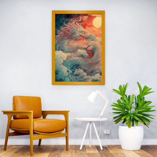 Kanagawa Dragon in Clouds Asian Style Poster | Wall Art for Home & Office | High-Quality Print - High-Quality Visual Display