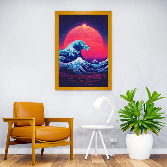 Kanagawa Great Wave Retro Asian Style Poster | Wall Art for Home & Office | High-Quality Print - High-Quality Visual Display