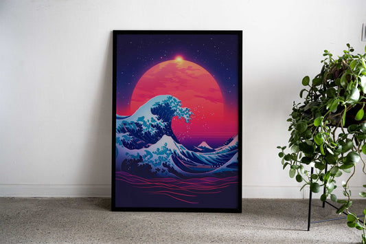 Kanagawa Great Wave Retro Asian Style Poster | Wall Art for Home & Office | High-Quality Print - High-Quality Visual Display