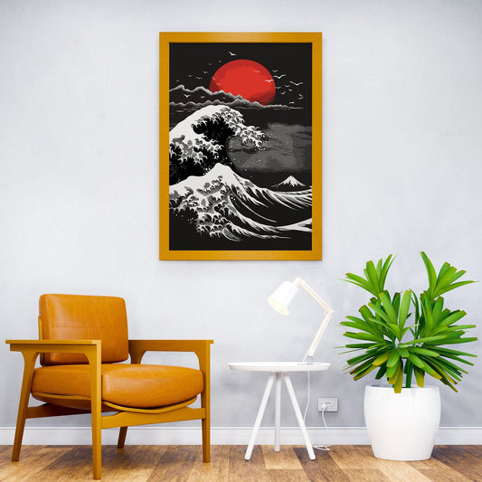 Kanagawas Silent Fury Asian Style Poster | Wall Art for Home & Office | High-Quality Print - High-Quality Visual Display