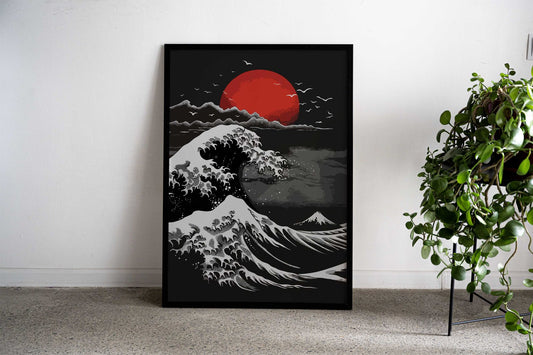 Kanagawas Silent Fury Asian Style Poster | Wall Art for Home & Office | High-Quality Print - High-Quality Visual Display