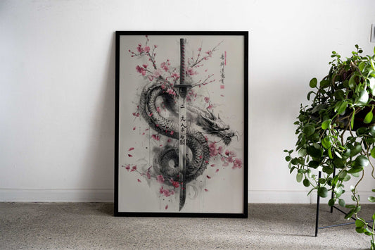 Katana Of The Dragon Asian Style Poster | Wall Art for Home & Office | High-Quality Print - High-Quality Visual Display