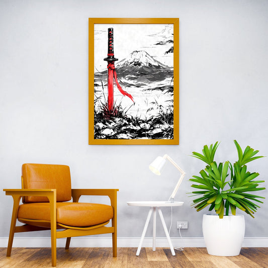 Katana Samurai Sword Ink Asian Style Poster | Wall Art for Home & Office | High-Quality Print - High-Quality Visual Display