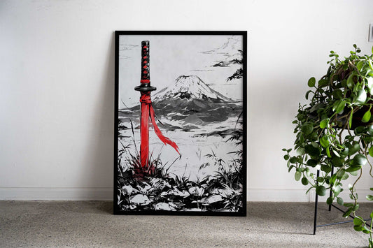 Katana Samurai Sword Ink Asian Style Poster | Wall Art for Home & Office | High-Quality Print - High-Quality Visual Display