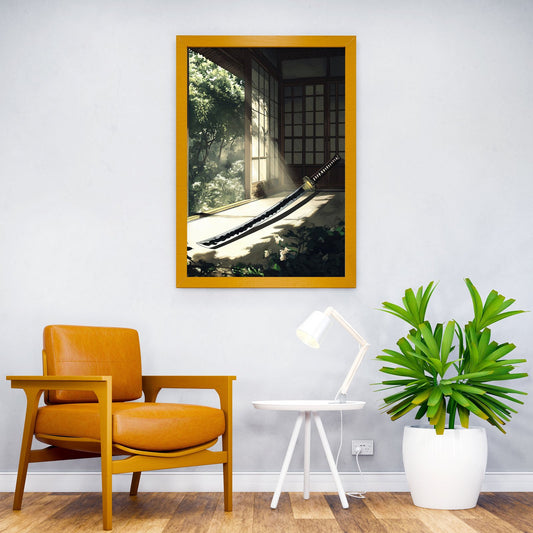 Katana in Japanese House Asian Style Poster | Wall Art for Home & Office | High-Quality Print - High-Quality Visual Display