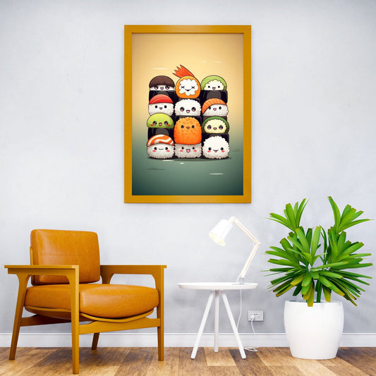 Kawaii Japan Sushi Rolls Asian Style Poster | Wall Art for Home & Office | High-Quality Print - High-Quality Visual Display