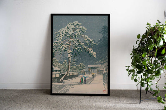 Kawase Hasui Honmonji Snow Asian Style Poster | Wall Art for Home & Office | High-Quality Print - High-Quality Visual Display