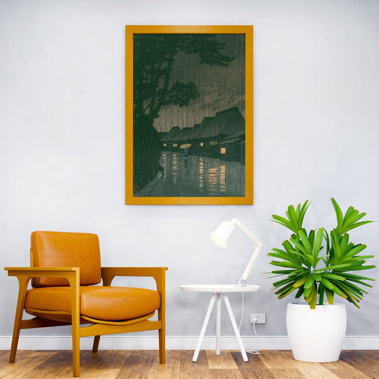 Kawase Hasui Rain Maekawa Asian Style Poster | Wall Art for Home & Office | High-Quality Print - High-Quality Visual Display