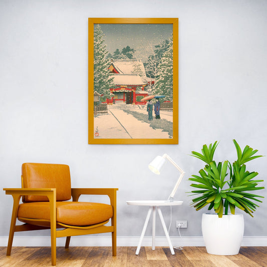 Kawase Hasui Shrine Front Asian Style Poster | Wall Art for Home & Office | High-Quality Print - High-Quality Visual Display
