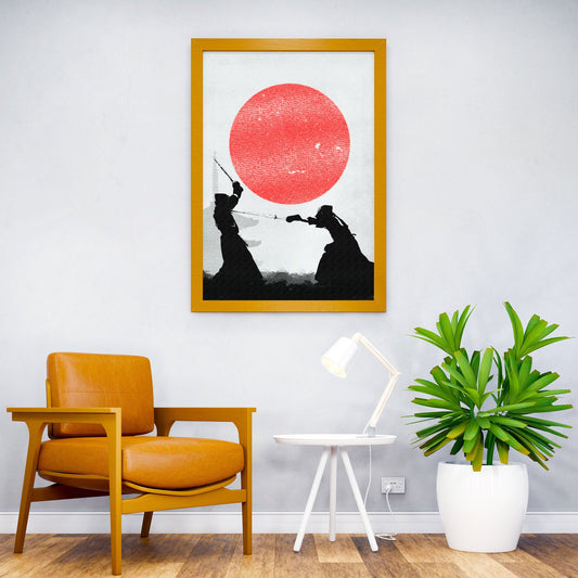 Kendo Duel Silhouette Asian Style Poster | Wall Art for Home & Office | High-Quality Print - High-Quality Visual Display