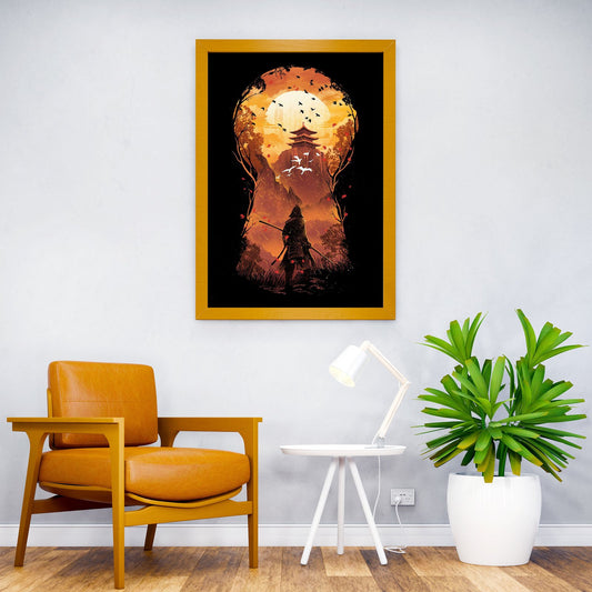 Keyhole Ninja Sunset Asian Style Poster | Wall Art for Home & Office | High-Quality Print - High-Quality Visual Display