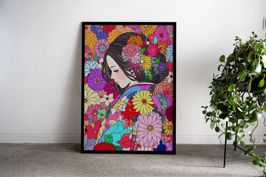 Kimono Ukiyoe Japanese Art Asian Style Poster | Wall Art for Home & Office | High-Quality Print - High-Quality Visual Display