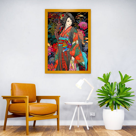 Kimono Woman Japanese Art Asian Style Poster | Wall Art for Home & Office | High-Quality Print - High-Quality Visual Display