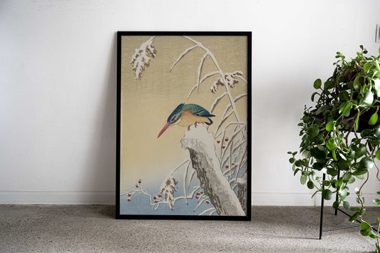 Kingfisher In The Snow 192 Asian Style Poster | Wall Art for Home & Office | High-Quality Print - High-Quality Visual Display