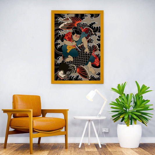 Kintaro Koi Fish Asian Style Poster | Wall Art for Home & Office | High-Quality Print - High-Quality Visual Display