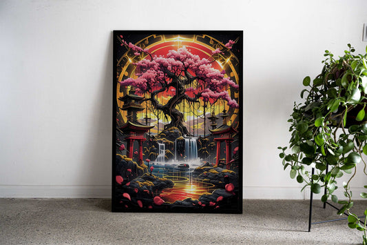 Kintsugi Asian Cherry Tree Asian Style Poster | Wall Art for Home & Office | High-Quality Print - High-Quality Visual Display