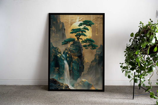 Kintsugi Bonsai Landscape Asian Style Poster | Wall Art for Home & Office | High-Quality Print - High-Quality Visual Display