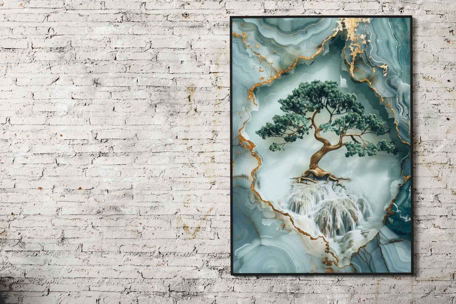 Kintsugi Bonsai Waterfall Asian Style Poster | Wall Art for Home & Office | High-Quality Print - High-Quality Visual Display