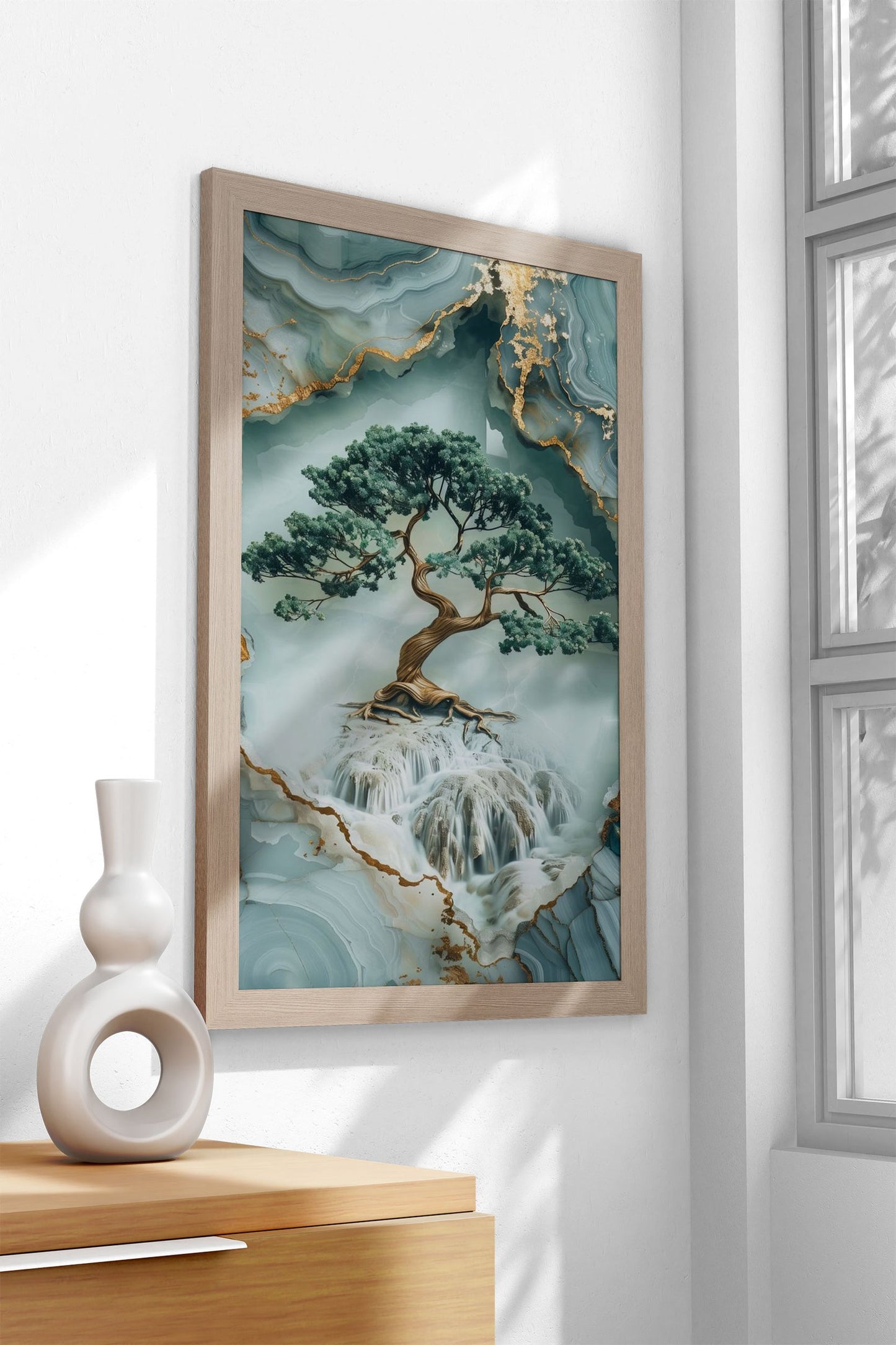 Kintsugi Bonsai Waterfall Asian Style Poster | Wall Art for Home & Office | High-Quality Print - High-Quality Visual Display