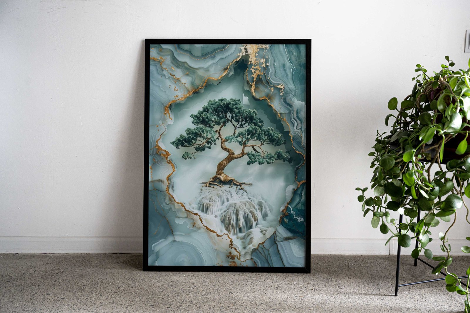 Kintsugi Bonsai Waterfall Asian Style Poster | Wall Art for Home & Office | High-Quality Print - High-Quality Visual Display