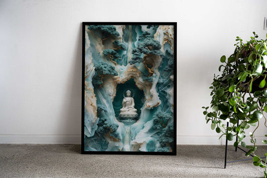 Kintsugi Buddha Pine Trees Asian Style Poster | Wall Art for Home & Office | High-Quality Print - High-Quality Visual Display