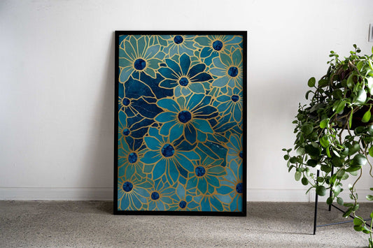 Kintsugi Daisy Flowers Asian Style Poster | Wall Art for Home & Office | High-Quality Print - High-Quality Visual Display
