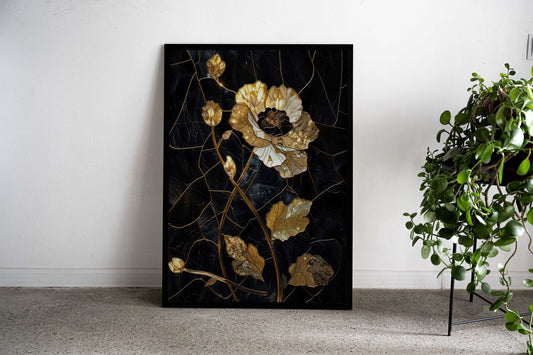 Kintsugi Flower Asian Style Poster | Wall Art for Home & Office | High-Quality Print - High-Quality Visual Display
