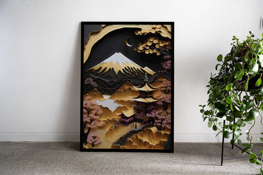 Kintsugi Fuji Japan Asian Style Poster | Wall Art for Home & Office | High-Quality Print - High-Quality Visual Display