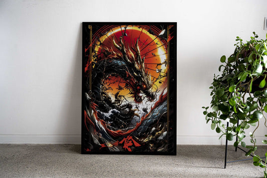 Kintsugi Golden Dragon Asian Style Poster | Wall Art for Home & Office | High-Quality Print - High-Quality Visual Display