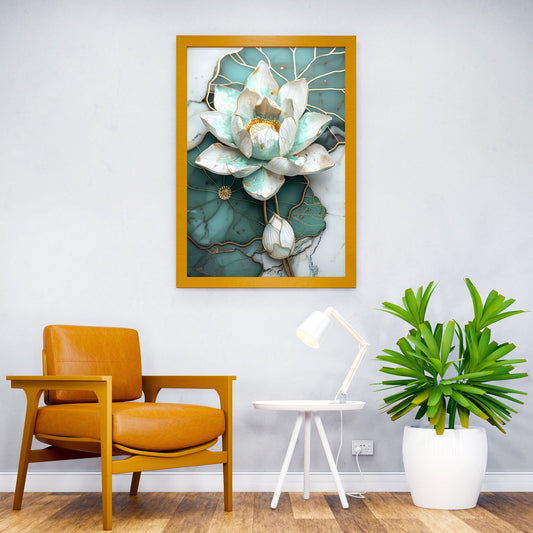 Kintsugi Lotus Marble art Asian Style Poster | Wall Art for Home & Office | High-Quality Print - High-Quality Visual Display