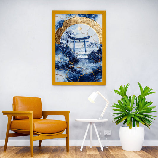 Kintsugi Seascape Serenity Asian Style Poster | Wall Art for Home & Office | High-Quality Print - High-Quality Visual Display