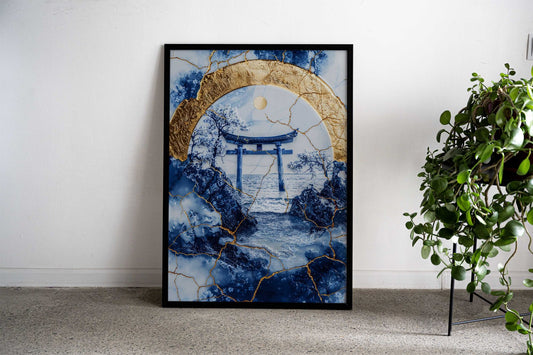 Kintsugi Seascape Serenity Asian Style Poster | Wall Art for Home & Office | High-Quality Print - High-Quality Visual Display