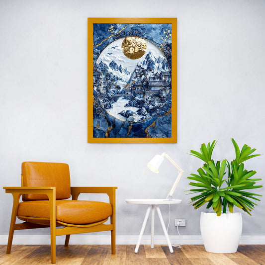 Kintsugi Sunset Village Asian Style Poster | Wall Art for Home & Office | High-Quality Print - High-Quality Visual Display