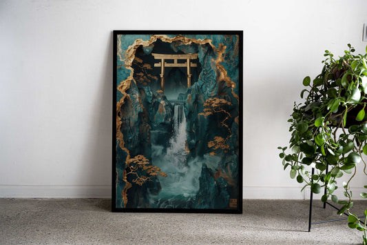 Kintsugi Torii Gate Asian Style Poster | Wall Art for Home & Office | High-Quality Print - High-Quality Visual Display