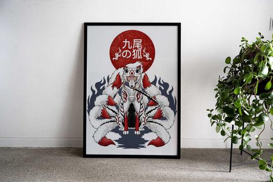 Kitsune Fox Japan Asian Style Poster | Wall Art for Home & Office | High-Quality Print - High-Quality Visual Display