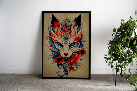 Kitsune Fox No12 Asian Style Poster | Wall Art for Home & Office | High-Quality Print - High-Quality Visual Display