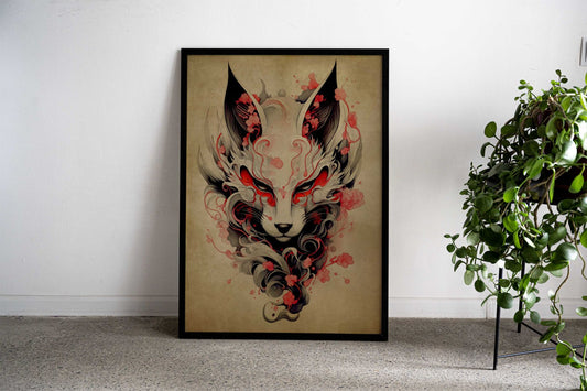 Kitsune Fox No8 Asian Style Poster | Wall Art for Home & Office | High-Quality Print - High-Quality Visual Display