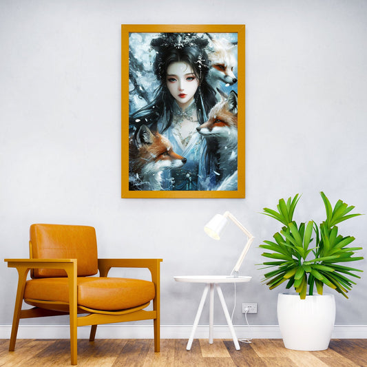 Kitsune Girl Asian Style Poster | Wall Art for Home & Office | High-Quality Print - High-Quality Visual Display