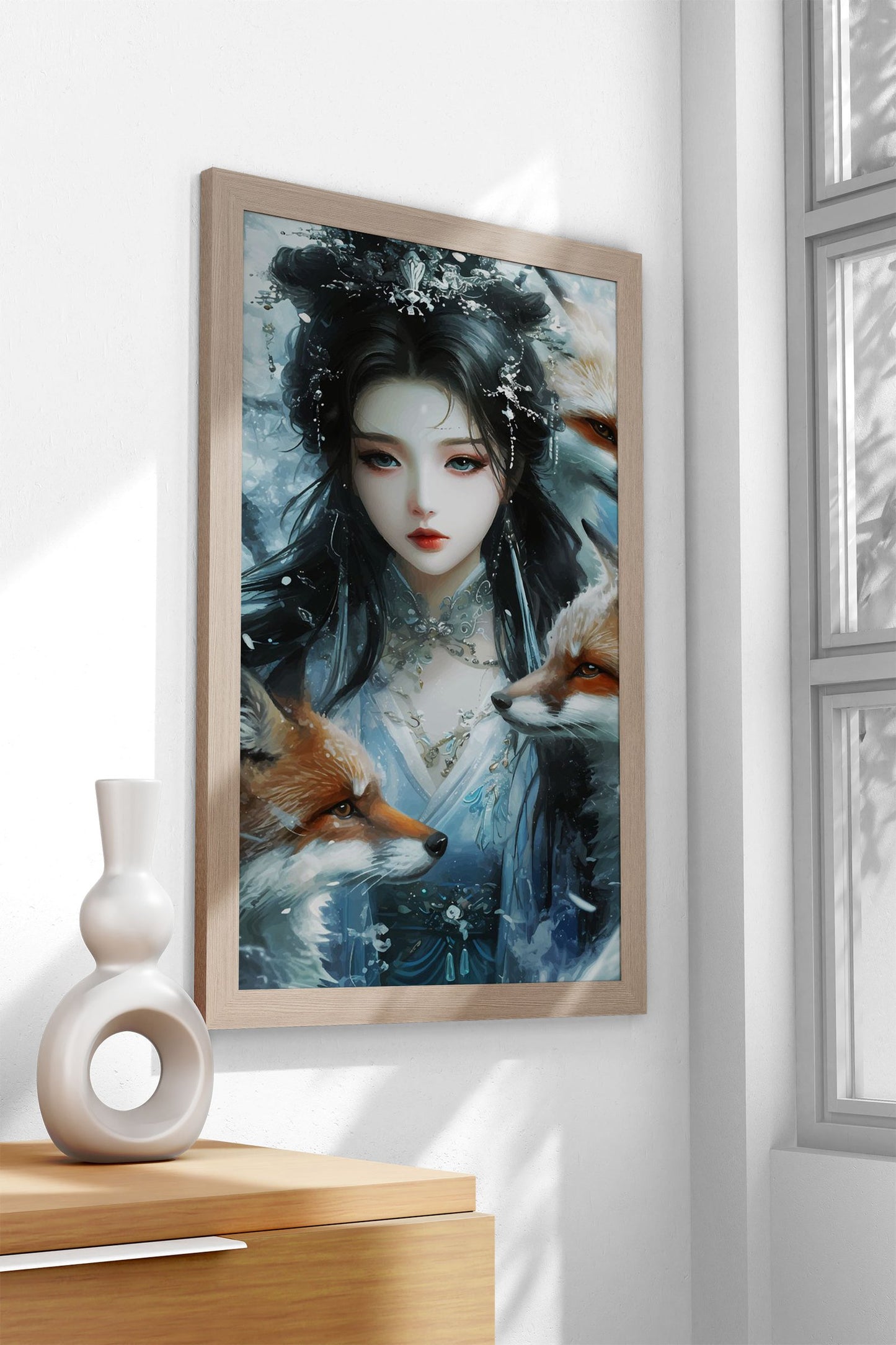 Kitsune Girl Asian Style Poster | Wall Art for Home & Office | High-Quality Print