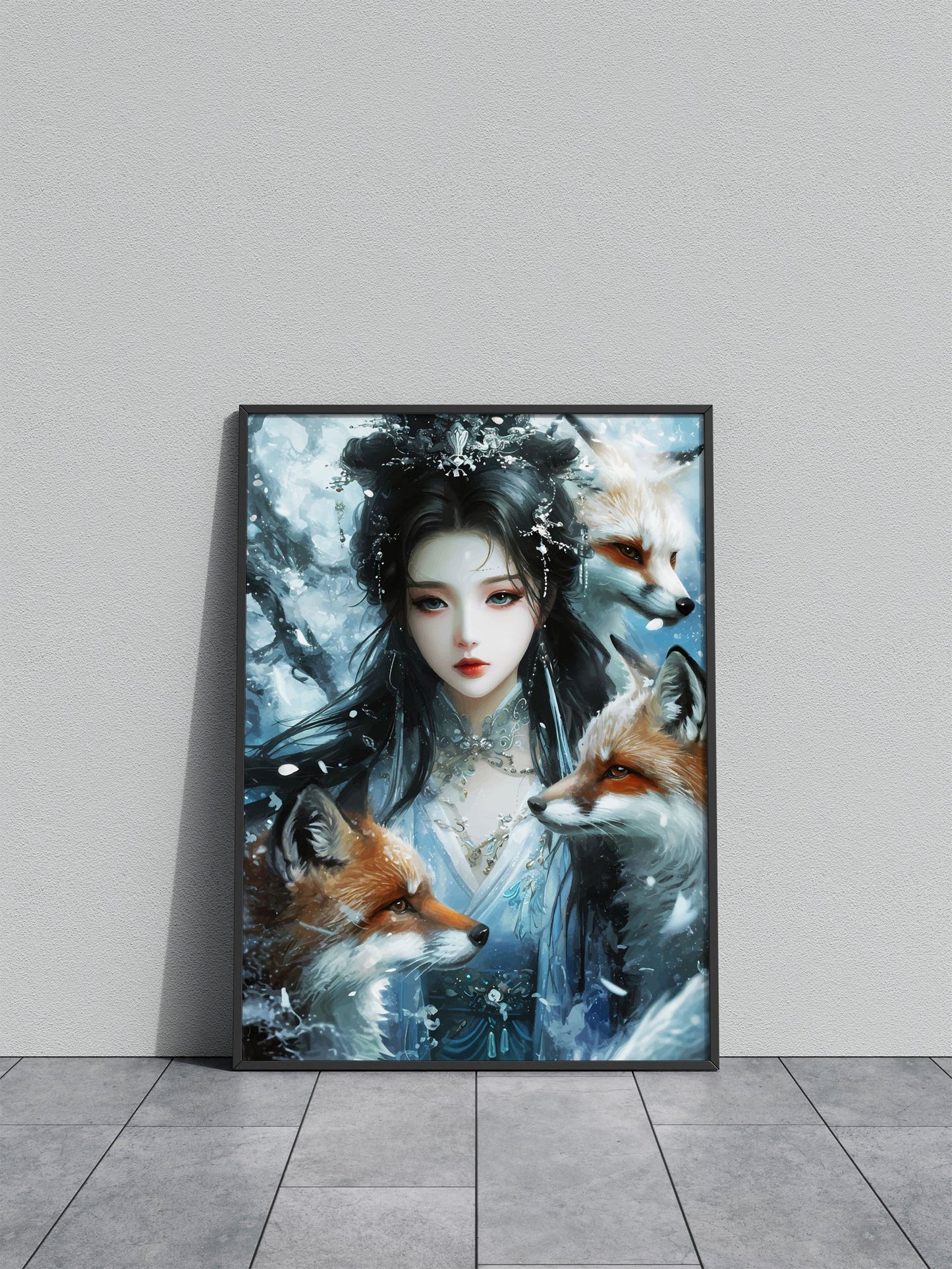 Kitsune Girl Asian Style Poster | Wall Art for Home & Office | High-Quality Print