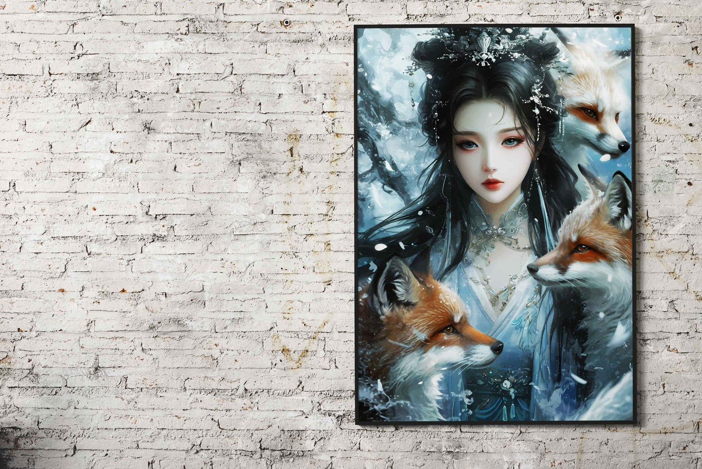 Kitsune Girl Asian Style Poster | Wall Art for Home & Office | High-Quality Print
