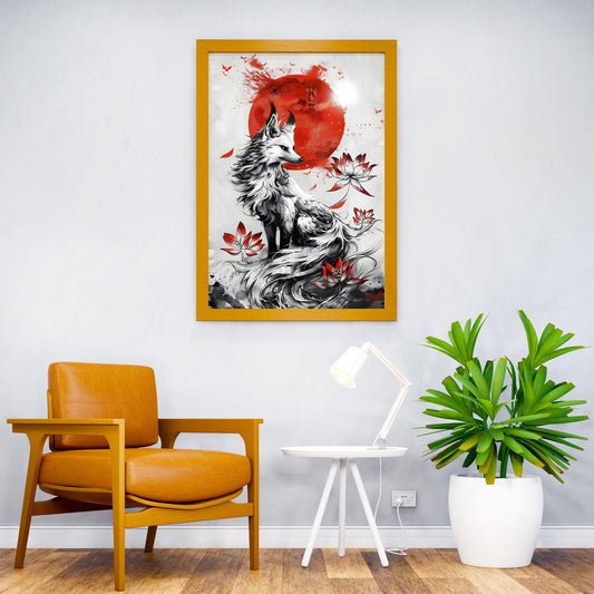 Kitsune Japanese Fox Asian Style Poster | Wall Art for Home & Office | High-Quality Print - High-Quality Visual Display