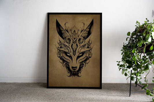 Kitsune Mask Copper No2 Asian Style Poster | Wall Art for Home & Office | High-Quality Print - High-Quality Visual Display
