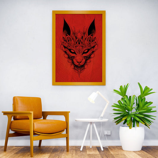 Kitsune Mask Red Silk Asian Style Poster | Wall Art for Home & Office | High-Quality Print - High-Quality Visual Display