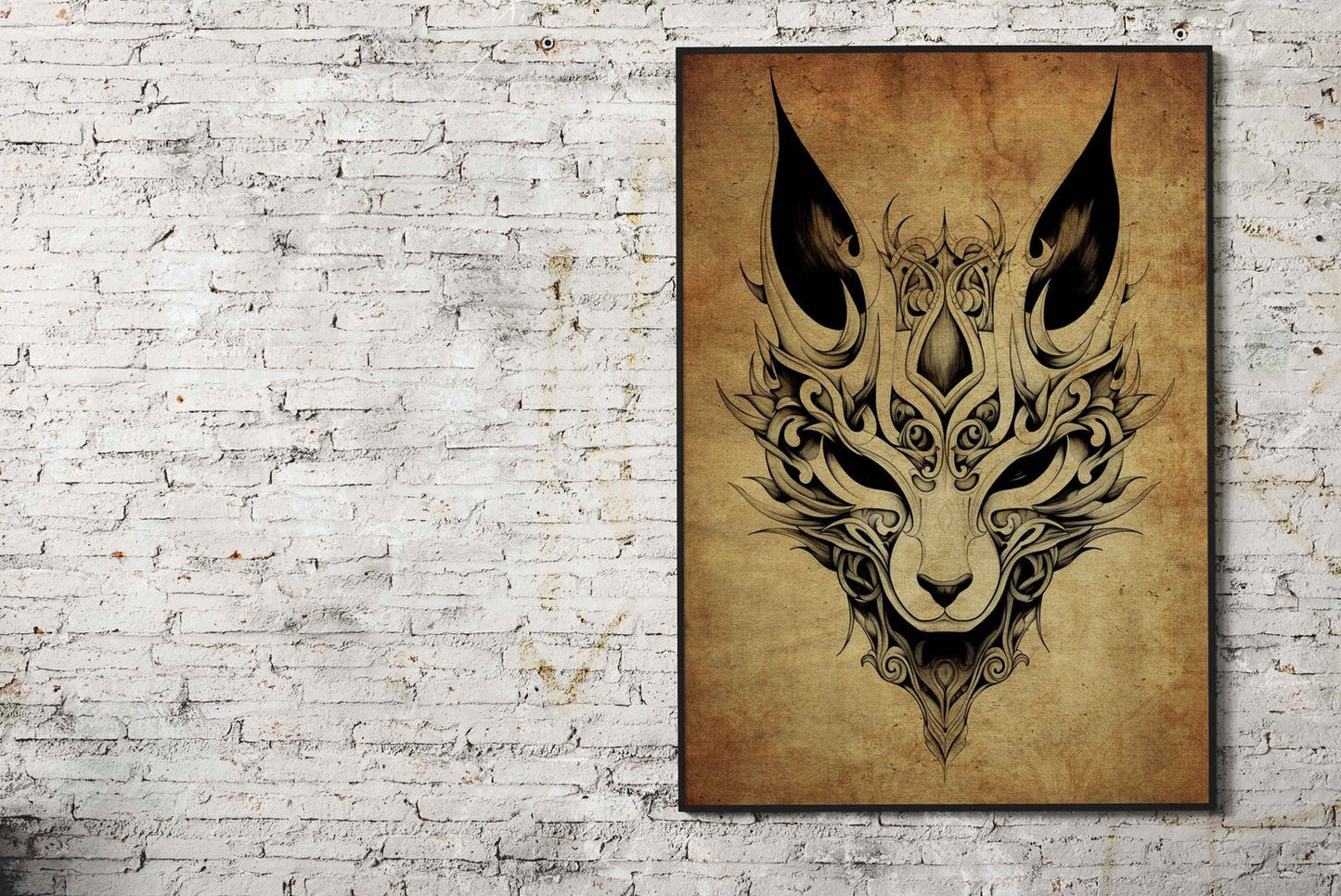 Kitsune Mask Rust No2 Asian Style Poster | Wall Art for Home & Office | High-Quality Print - High-Quality Visual Display