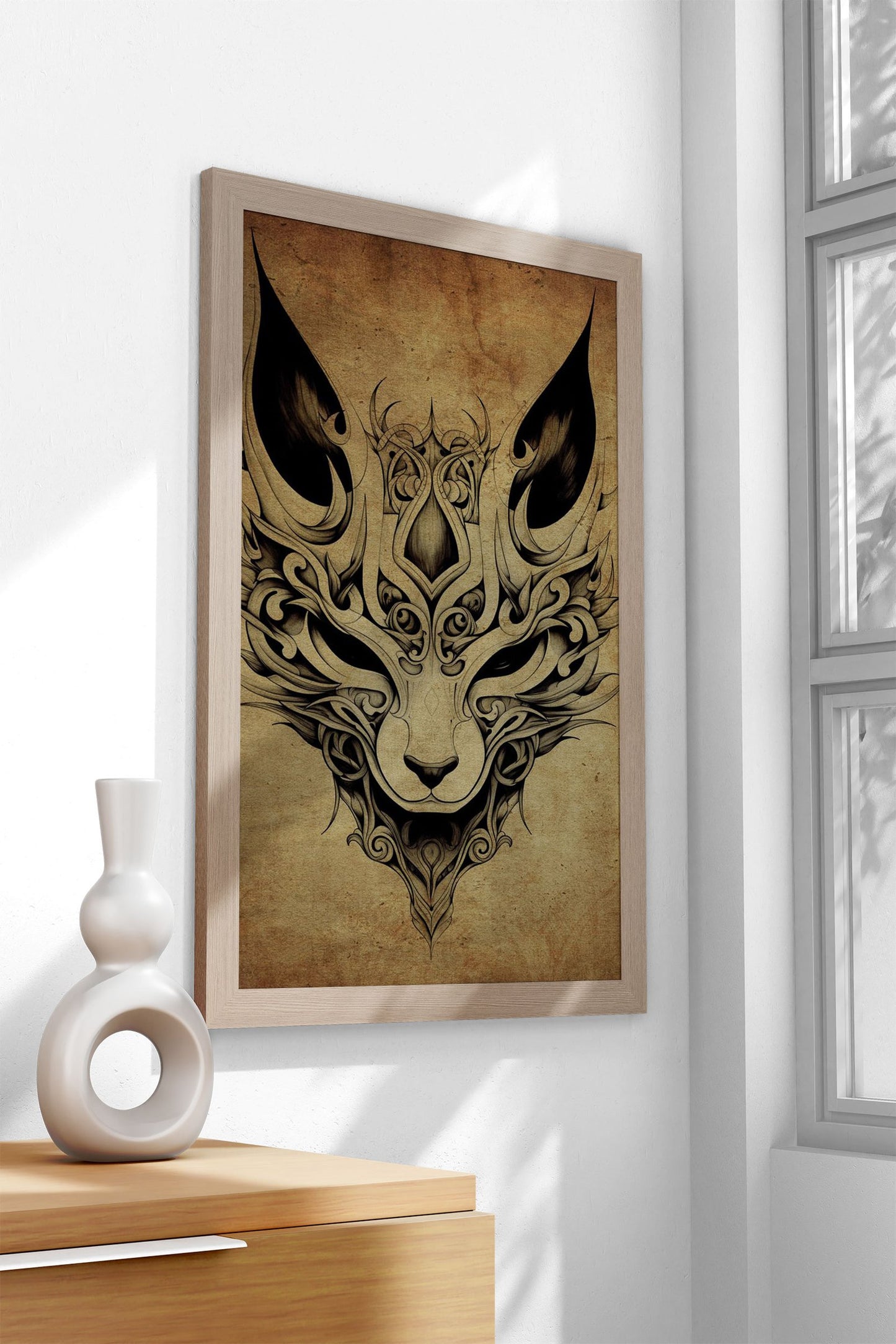 Kitsune Mask Rust No2 Asian Style Poster | Wall Art for Home & Office | High-Quality Print - High-Quality Visual Display