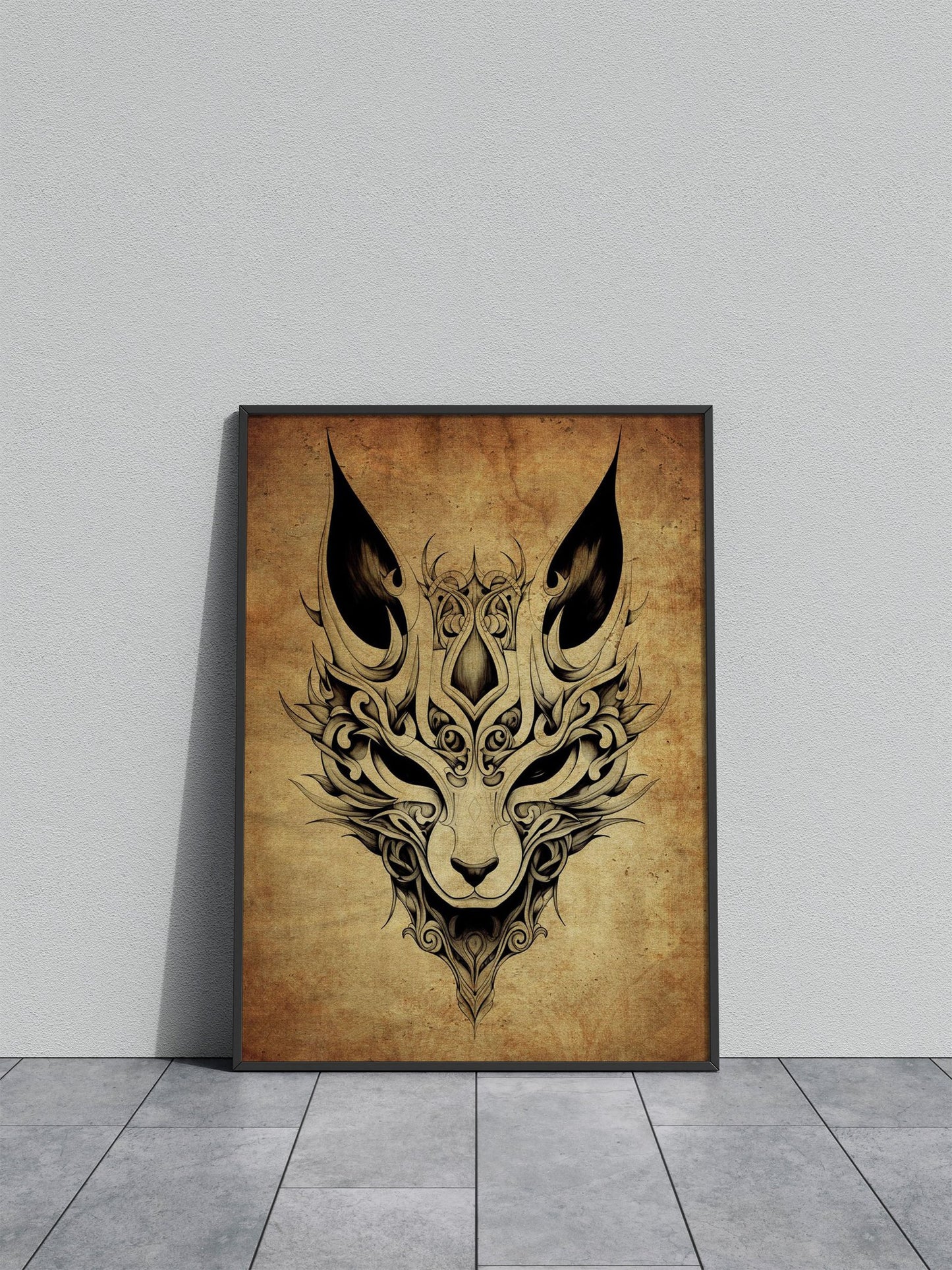 Kitsune Mask Rust No2 Asian Style Poster | Wall Art for Home & Office | High-Quality Print - High-Quality Visual Display